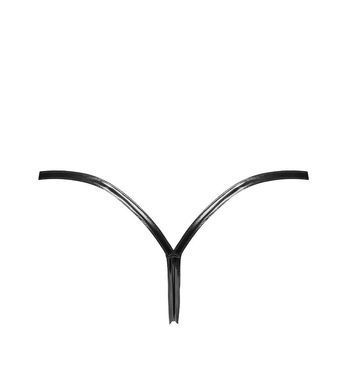 Трусики Noir Handmade P014 Dominae PVC panty with silver clasp XXL SX4227 фото
