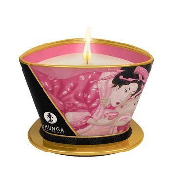 Масажна свічка Shunga Massage Candle &ndash; Rose Petals (170 мл) з афродизіаками SO2510 фото