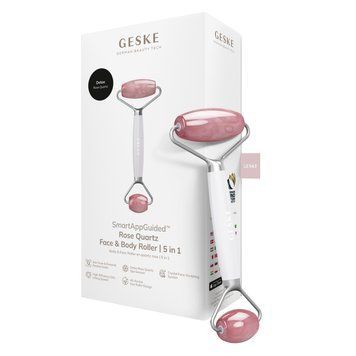Ролер-масажер для обличчя та тіла з рожевим кварцом GESKE SmartAppGuided Rose Quartz Face & Body Roller 5in1 starlight HB0656 фото