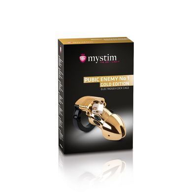 Клітка для члена з електростимуляцією Mystim Pubic Enemy No 1 - Gold Edition SO3809 фото
