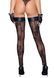 Панчохи без миска Noir Handmade F243 Tulle stockings with patterned flock embroidery, XXL SX0159 фото 2