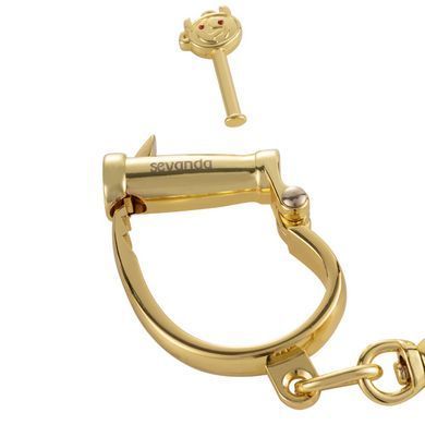Наручники LOCKINK Love-slave Handcuffs, золотисті, металеві, у формі стремен SX0897 фото
