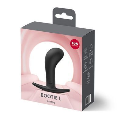 Анальна пробка Fun Factory BOOTIE L Black, діаметр 3,8 см, тонкий обмежувач SX3666 фото
