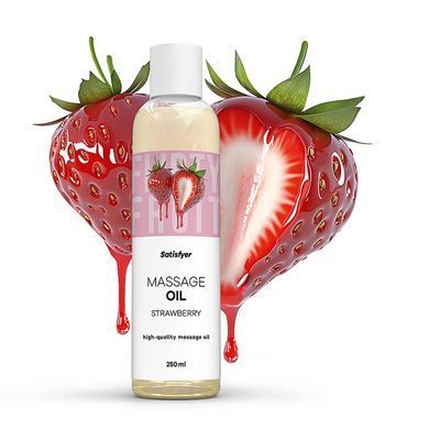 Розпродаж!!! Масажна олія Satisfyer Massage Oil Strawberry 250 мл (термін 30.04.2027) SX2709-R фото