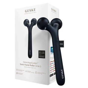 Електронний ультразвуковий ролик для обличчя GESKE Sonic Facial Roller 4в1 black HB0179 фото