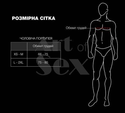 Чоловіча портупея Art of Sex - Spartacus, екошкіра, колір червоний, розмір XS-M SX3400 фото