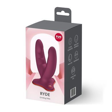 Подвійний фалоімітатор Fun Factory RYDE Wine Red, гнучкі стовбури, присоска SX3657 фото