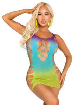 Сукня Leg Avenue Seamless Ombre Faux Lace Up Mini Dress One Size Ocean SX2775 фото