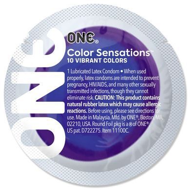 Презерватив ONE Color Sensations Struck by ONE, 1 шт, лавандово-бузковий, гладенький, зі змазкою SX0769 фото