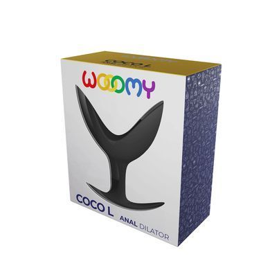 Анальний розширювач Wooomy Coco L, чорний, силіконовий, роздвоєний SX0811 фото