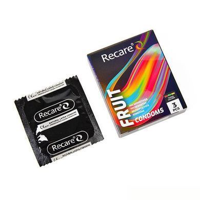 Презервативи Holographic Recare Fruit Flavour Condoms 3 шт, аромати: м'ята, банан, полуниця SX3333 фото