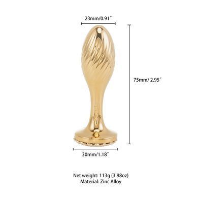 Металева анальна пробка LOCKINK SEVANDA Pearl Pear-shape Anal Plug, зі штучною перлиною SX0887 фото