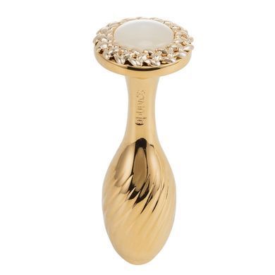 Металева анальна пробка LOCKINK SEVANDA Pearl Pear-shape Anal Plug, зі штучною перлиною SX0887 фото