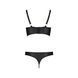 Комплект з екошкіри з люверсами та ремінцями Passion MALWIA BIKINI XXL/XXXL, black, бра та трусики SO5764 фото 4
