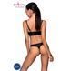 Комплект з екошкіри з люверсами та ремінцями Passion MALWIA BIKINI XXL/XXXL, black, бра та трусики SO5764 фото 2