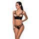Комплект з екошкіри з люверсами та ремінцями Passion MALWIA BIKINI XXL/XXXL, black, бра та трусики SO5764 фото 1