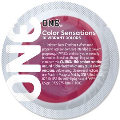 Презерватив ONE Color Sensations ONE likes it hot, 1 шт, червоний, гладенький, зі змазкою SX0770 фото