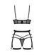 Комплект Obsessive Blomentis 3-pcs set, M/L, м&rsquo;який ліф, стрінги зі стрепами, пояс із гартерами SX1034 фото 4