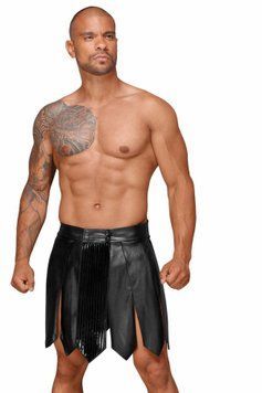 Чоловіча спідниця гладіатора Noir Handmade H053 Eco leather men's gladiator skirt, M, екошкіра SX0072 фото