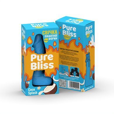 Ароматна свічка пікантної форми Pure Bliss Blue Coco Splash (Кокосове молоко) 18 см SX3040 фото