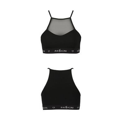 Спортивний топ з прозорою вставкою Passion PS006 TOP L, black SO4239 фото