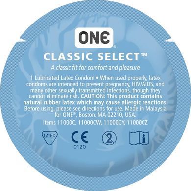 Презерватив ONE Classic Select MSM Collection, 1 шт, гладенький, зі змазкою, дизайнерське паковання SX0760 фото