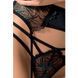 Комплект білизни Passion Exclusive FLORIS SET L/XL, black, ліф, трусики, пояс для панчіх PS23710 фото 5
