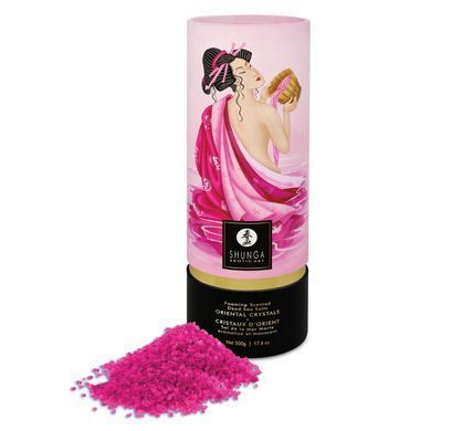 Пенящаяся соль для ванны Shunga Dead Sea salt Oriental Crystals &mdash; Rose Petal (500 г), Мертвого моря SO6893 фото