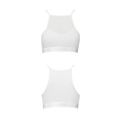 Спортивний топ з прозорою вставкою Passion PS006 TOP S, white SO4245 фото