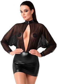 Сукня Noir Handmade F348 Powerwetlook and tulle dress - 4XL SX2095 фото