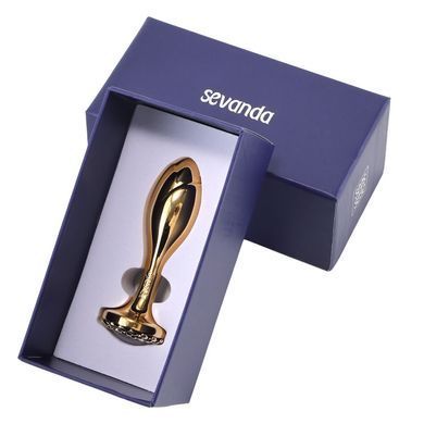 Металева анальна пробка LOCKINK SEVANDA Pearl Rose-shape Anal Plug, зі штучною перлиною SX0888 фото