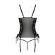 Сітчастий корсет з люверсами та знімними пажами Passion MALWIA CORSET L/XL black, екошкіра, стрінги SO5765 фото 6