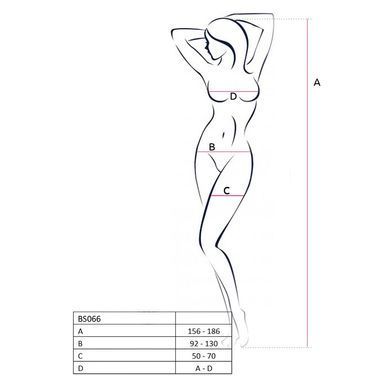 Бодістокінг Passion BS066 One Size, Red, комбінезон, імітація панчіх і пояса з гартерами PBS066R фото