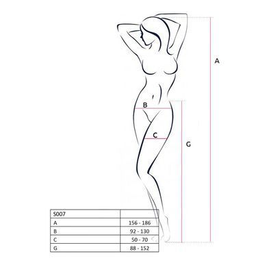 Сексуальні колготки-бодістокінги Passion S022 One Size, White, імітація панчіх і пояса з гартерами PSS022W фото