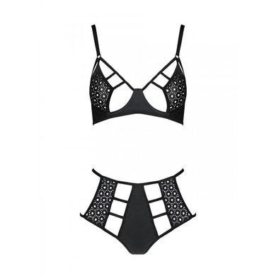 Розпродаж!!! Комплект з екошкіри Passion Tamaris Set black XXL/XXXL, бюстгальтер та трусики SO5798 фото