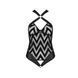 Сітчастий боді з халтером та ритмічним малюнком Passion Hima Body S/M, black SO5347 фото 3
