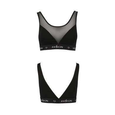 Топ з прозорою вставкою Passion PS002 TOP S, black SO4201 фото