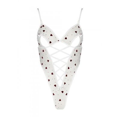 Еротичний боді з малюнком Passion LOVELIA BODY L/XL, white SO4756 фото