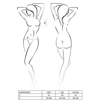 Боді-монокіні Passion Exclusive HAGAR BODY S/M, black PS24702 фото