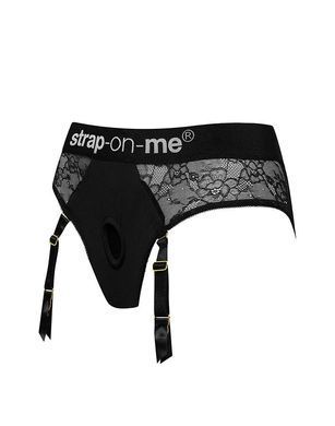 Мереживні трусики для страпона з підв&rsquo;язками для панчіх Strap-On-Me DIVA HARNESS - L SO4512 фото