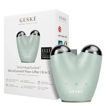 Мікрострумовий підтягувач шкіри обличчя GESKE MicroCurrent Face-Lifter 6в1 green HB0140 фото