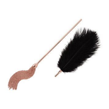 Лоскітка з металевим флогером Rosy Gold - Feather Tickler & Whip SX3909 фото