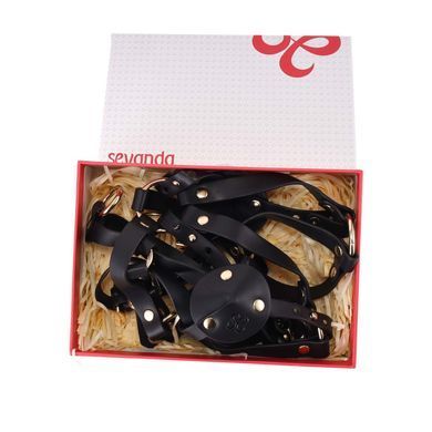 Портупея на грудь LOCKINK SEVANDA Queen Chest Harness with Removable Bra, чорна, зі знімними пестис SX0873 фото