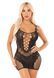 Еротична мінісукня Leg Avenue Lace and Net Mini Dress, Black, One Size, ажурна, відкрита спина SX1733 фото 1