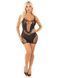 Еротична мінісукня Leg Avenue Lace and Net Mini Dress, Black, One Size, ажурна, відкрита спина SX1733 фото 5