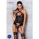 Сітчастий комплект із візерунком, корсет, підв'язки, трусики Passion HIMA CORSET XXL/XXXL black SO5351 фото 3