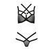 Комплект білизни Passion Exclusive HAGAR SET L/XL, black, стрепи трусики та ліф PS24704 фото 5