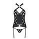 Сітчастий комплект із візерунком, корсет, підв'язки, трусики Passion HIMA CORSET XXL/XXXL black SO5351 фото 5