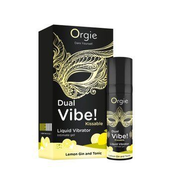 Рідкий вібратор Orgie Dual Vibe! Lemon Gin And Tonic Kissable Liquid Vibrator, 15 мл SX1490 фото