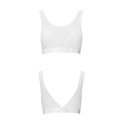 Топ з прозорою вставкою Passion PS002 TOP S, white SO4205 фото